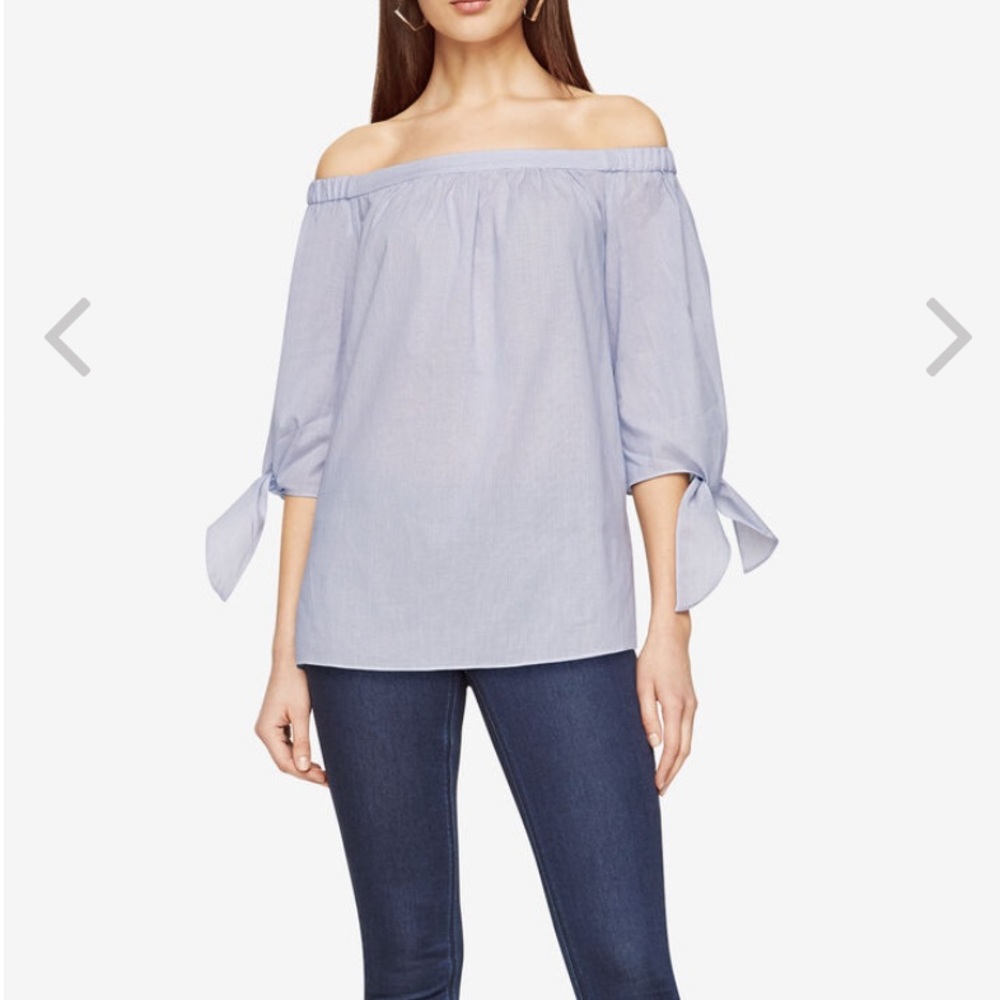 BCBGMAXAZRIA Tamsin Striped Off-The-Shoulder Top